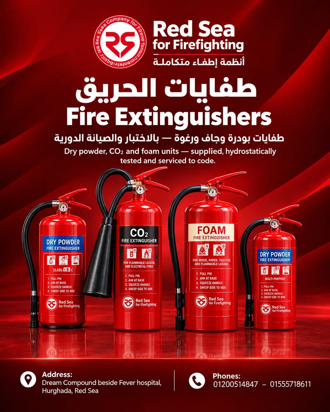 Fire Extinguishers supplied by Red Sea for Firefighting